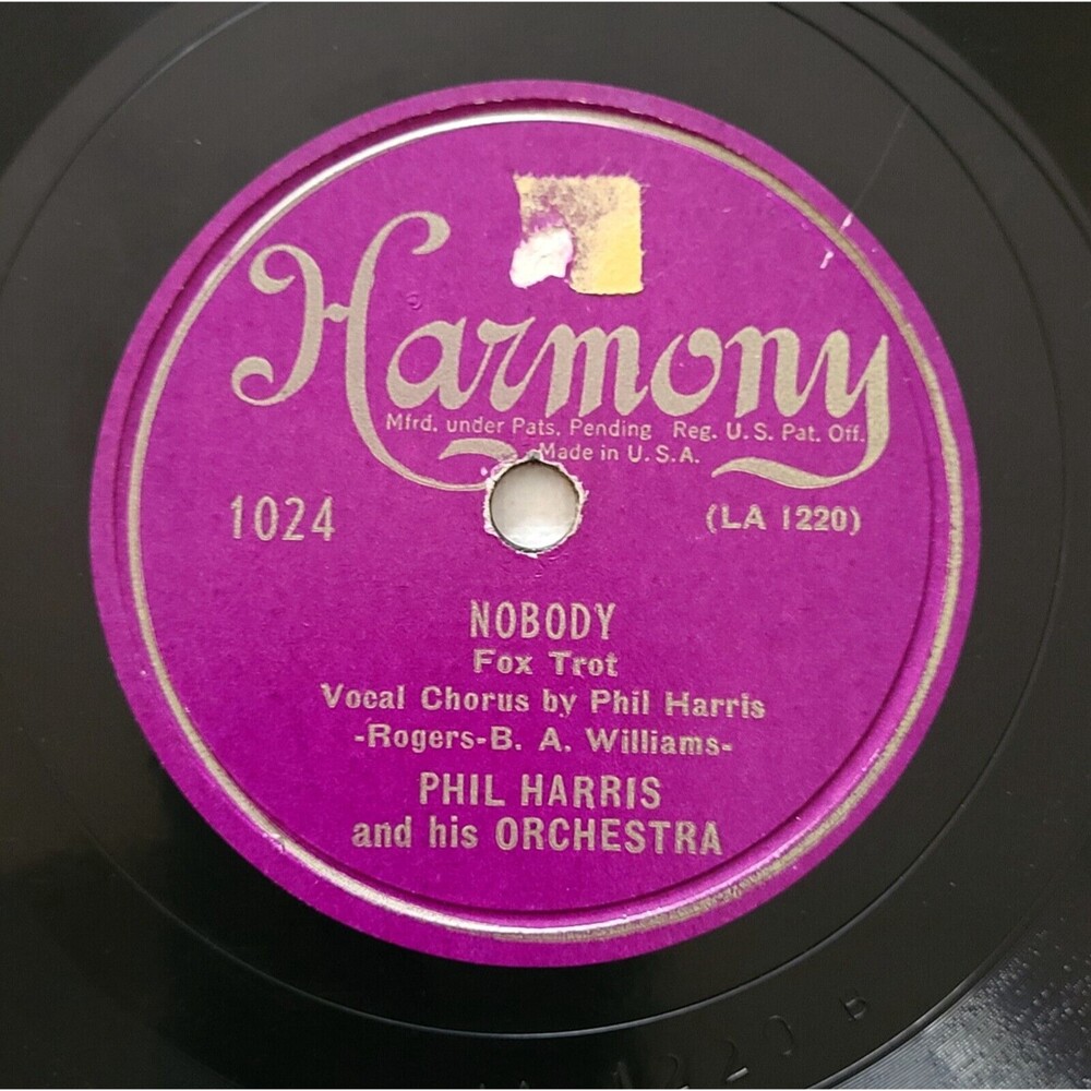 Phil Harris 78 RPM - Nobody / That's What I Like About The South - Harmony V+